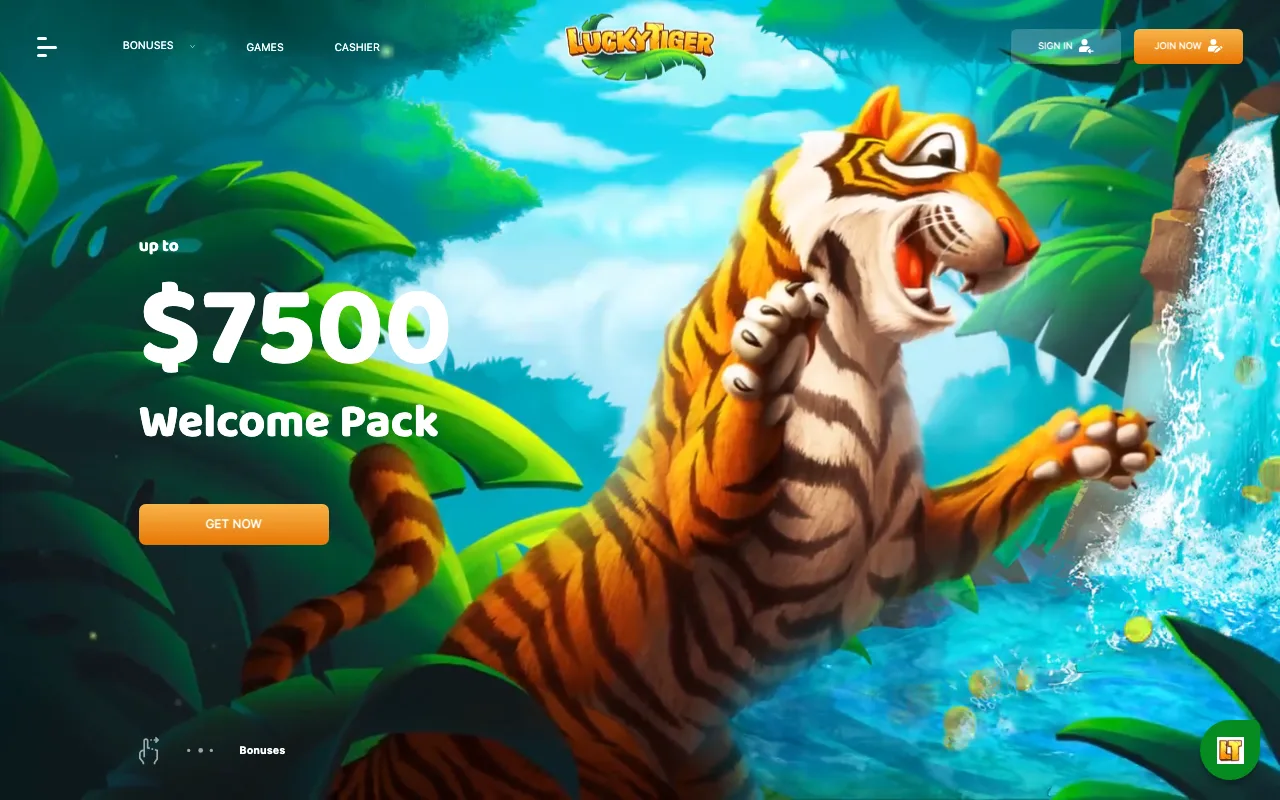 Lucky Tiger casino homepage