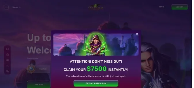 Shazam casino homepage